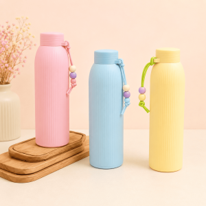 Tumbler Botol Macaroon Kaca Beling 450ml