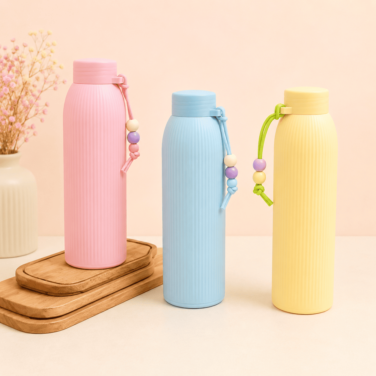 Tumbler Botol Macaroon Kaca Beling 450ml