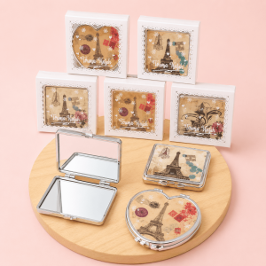 Cermin Lipat Souvenir Motif Gliter & Paris