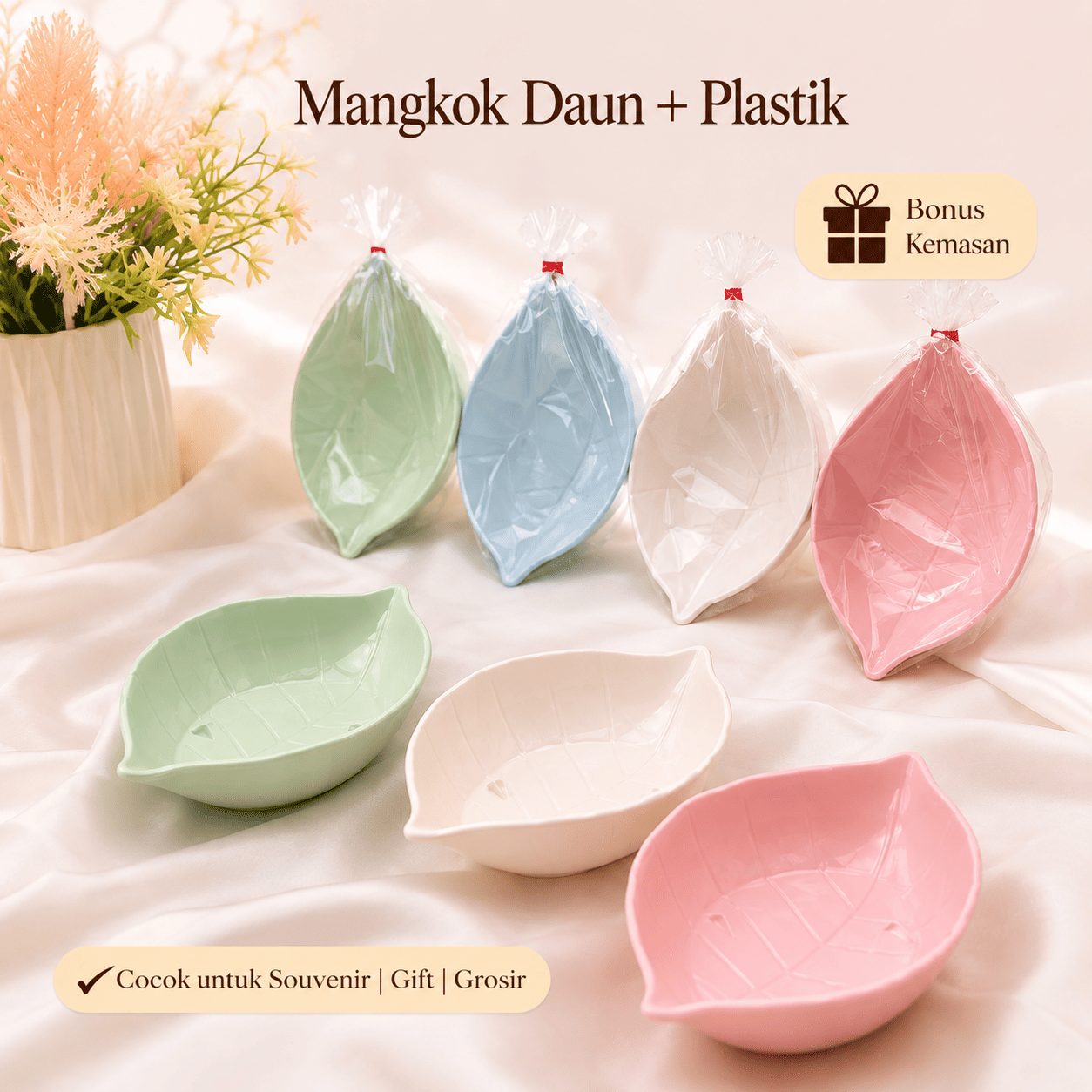 Souvenir Mangkok Daun Lokal